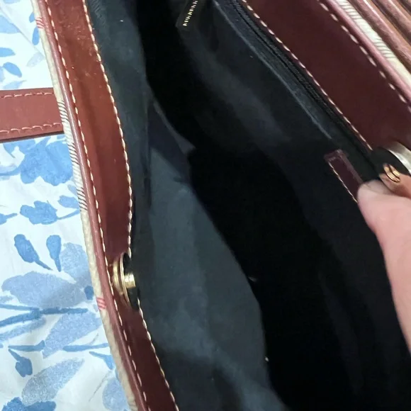 Burberry Tan and Brown Check Tote - Picture 3 of 3